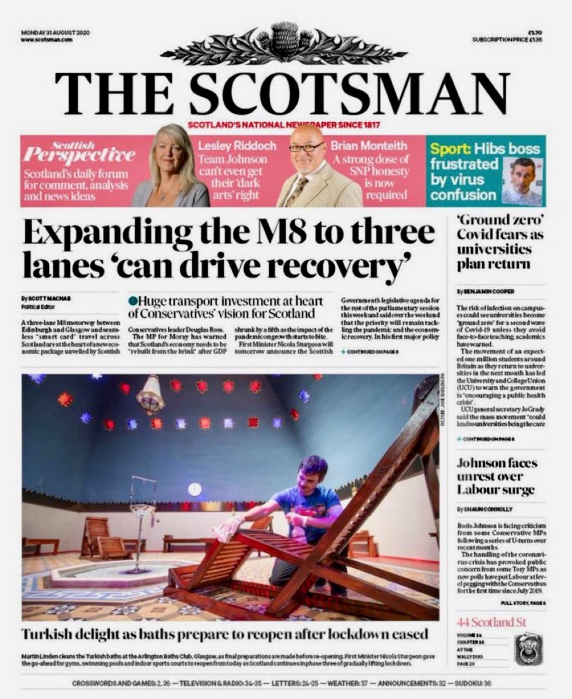scotsman front page